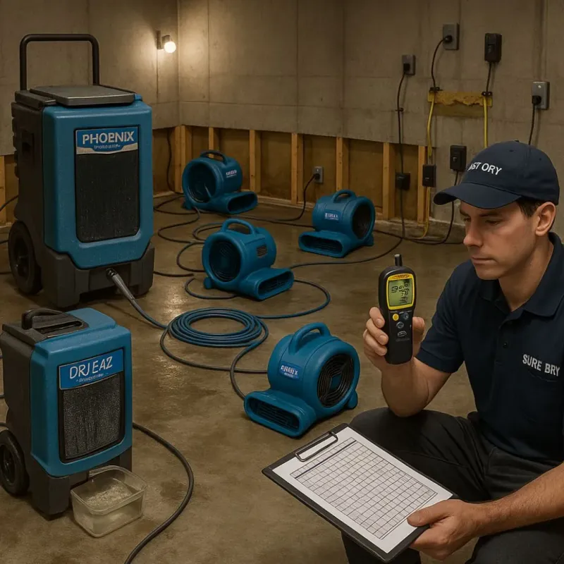 Structural Drying and Dehumidification process in Conover, NC